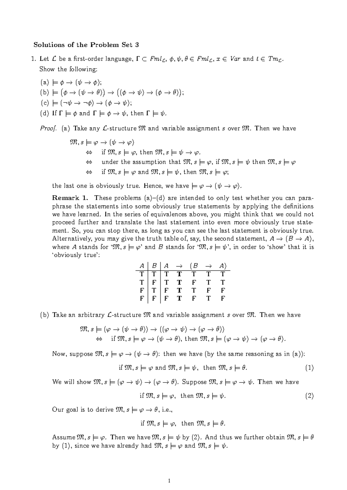 Solutions to Problem Set 3: Logic and Language Proofs - Studocu