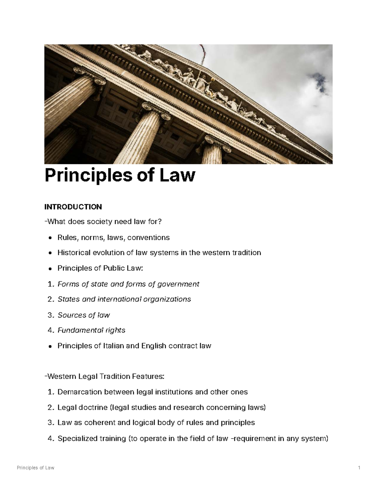 Principles of Law: Introduction and Overview of Legal Systems - Studocu