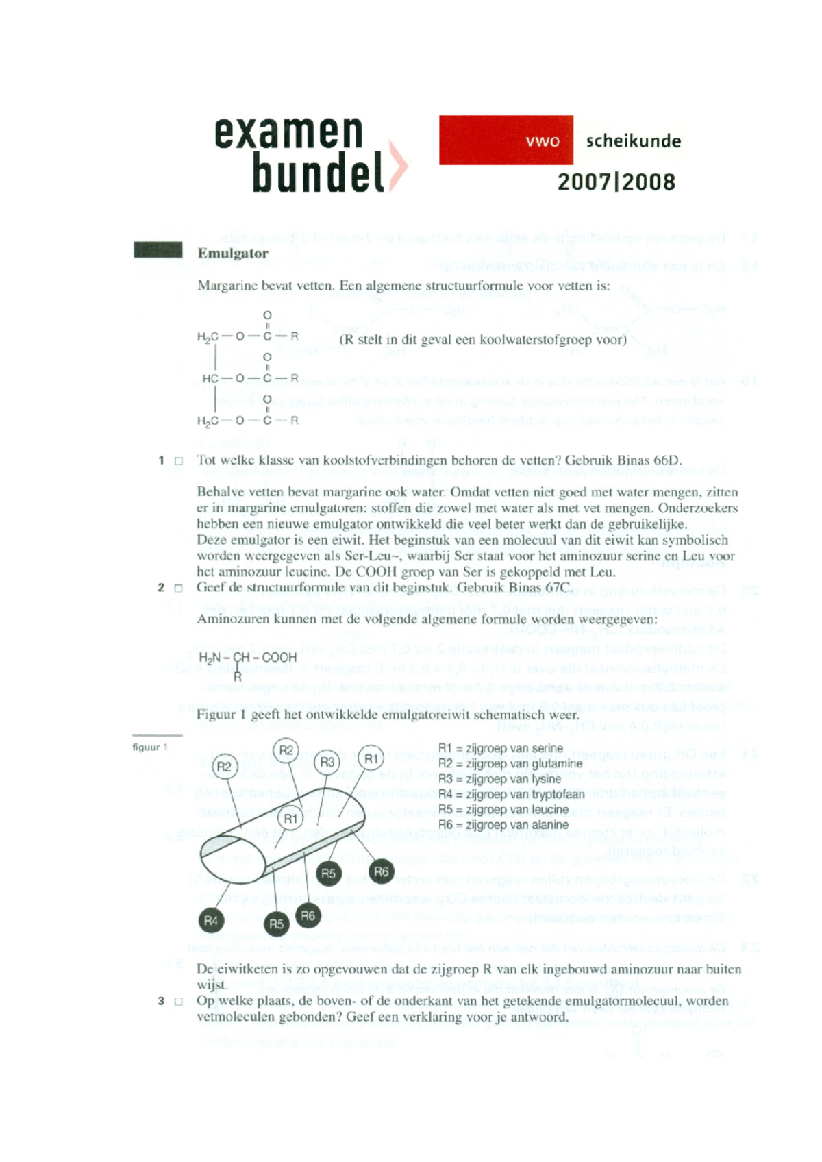 V6 Scheikunde: Emulgatoren en Eiwitten - Examen Antwoorden - Studeersnel