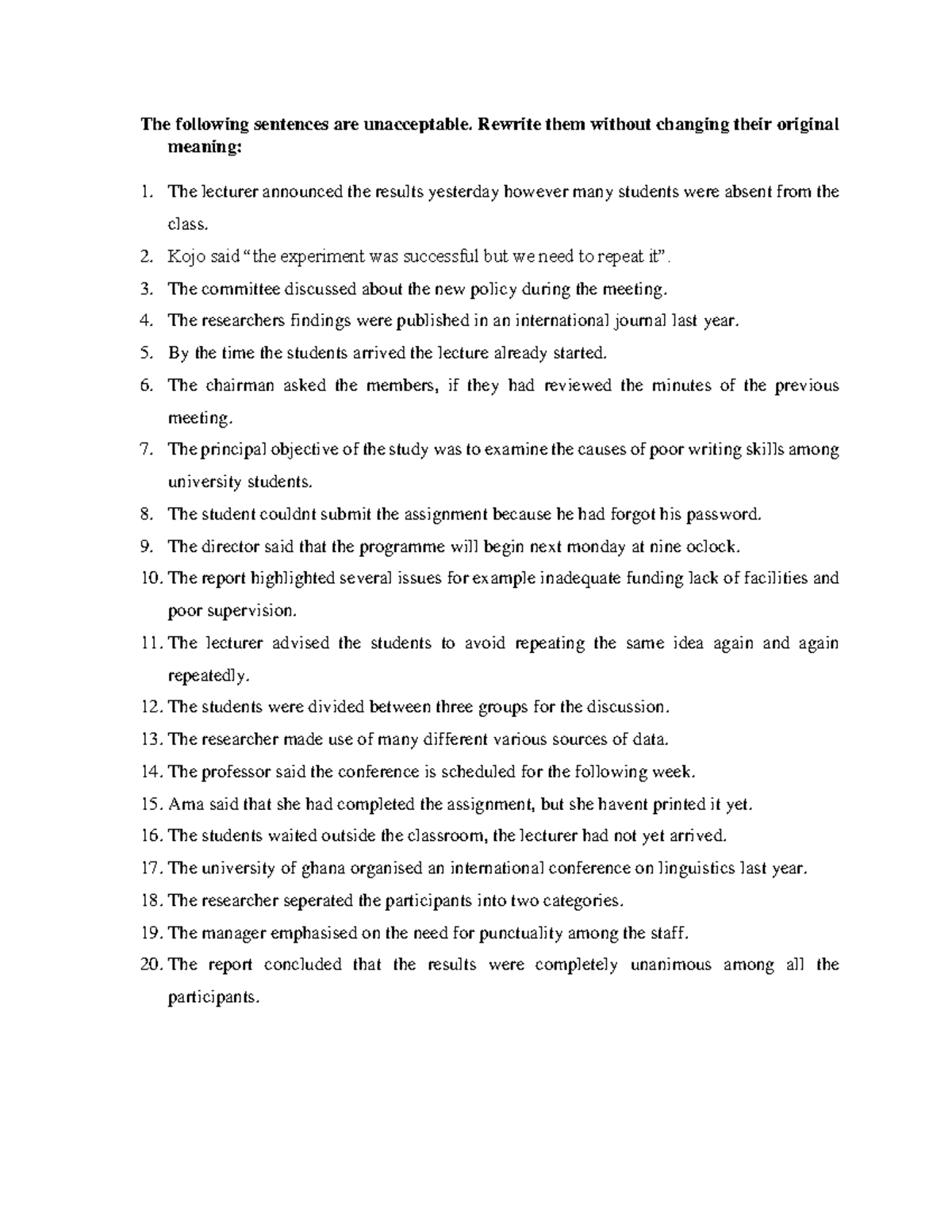 Editing 3 - Trails: Sentence Revisions and Improvements - Studocu