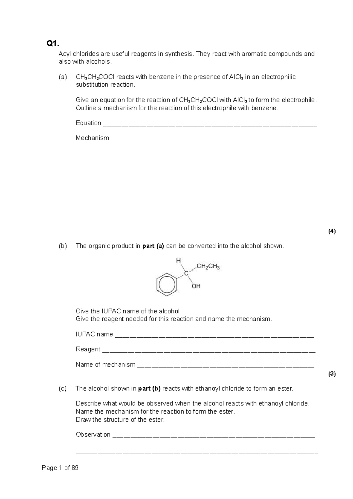 CHEM302 Final Exam Revision: Acylation & Reactions of Amino Acids - Studocu