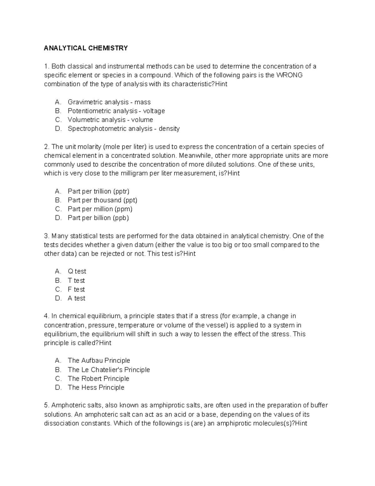 Analytical Chemistry Notes - MATS: Key Concepts & Techniques - Studocu