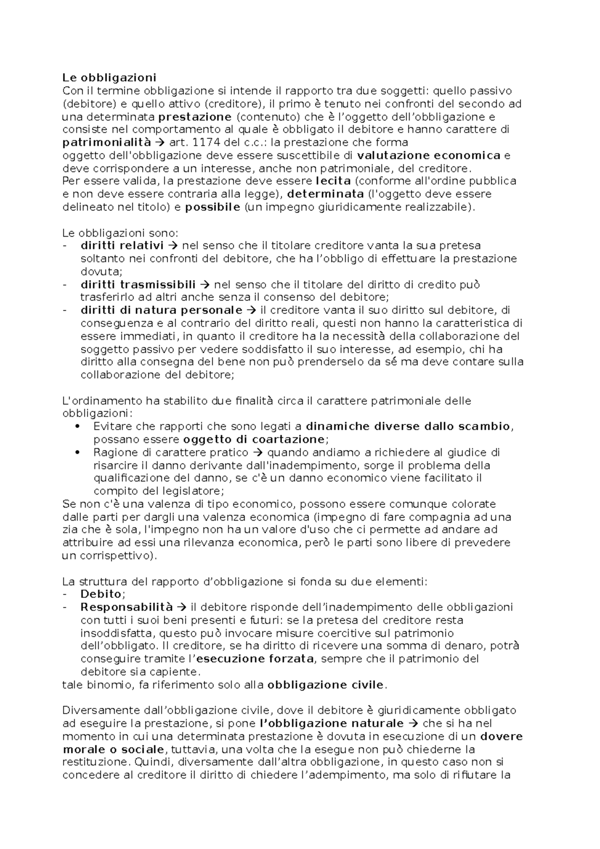 Concetti Fondamentali sulle Obbligazioni: Relazioni tra Debitore e ...