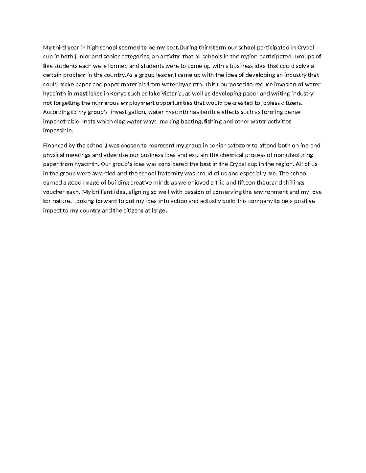 My third year i - English composition writing - My third year in high ...