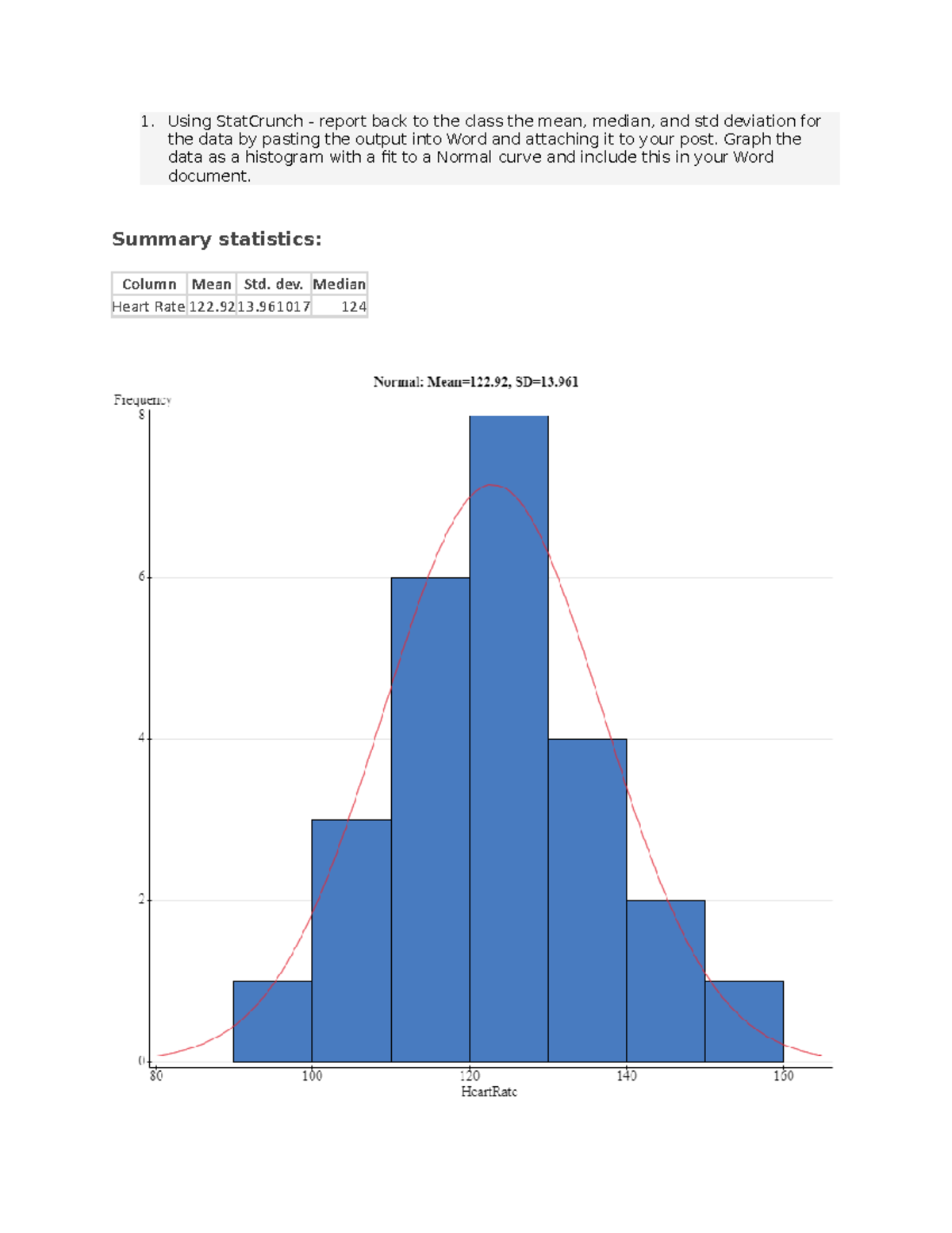 Statistics 101: Forum Week 1, Discussion 1 - Using StatCrunch Analysis ...