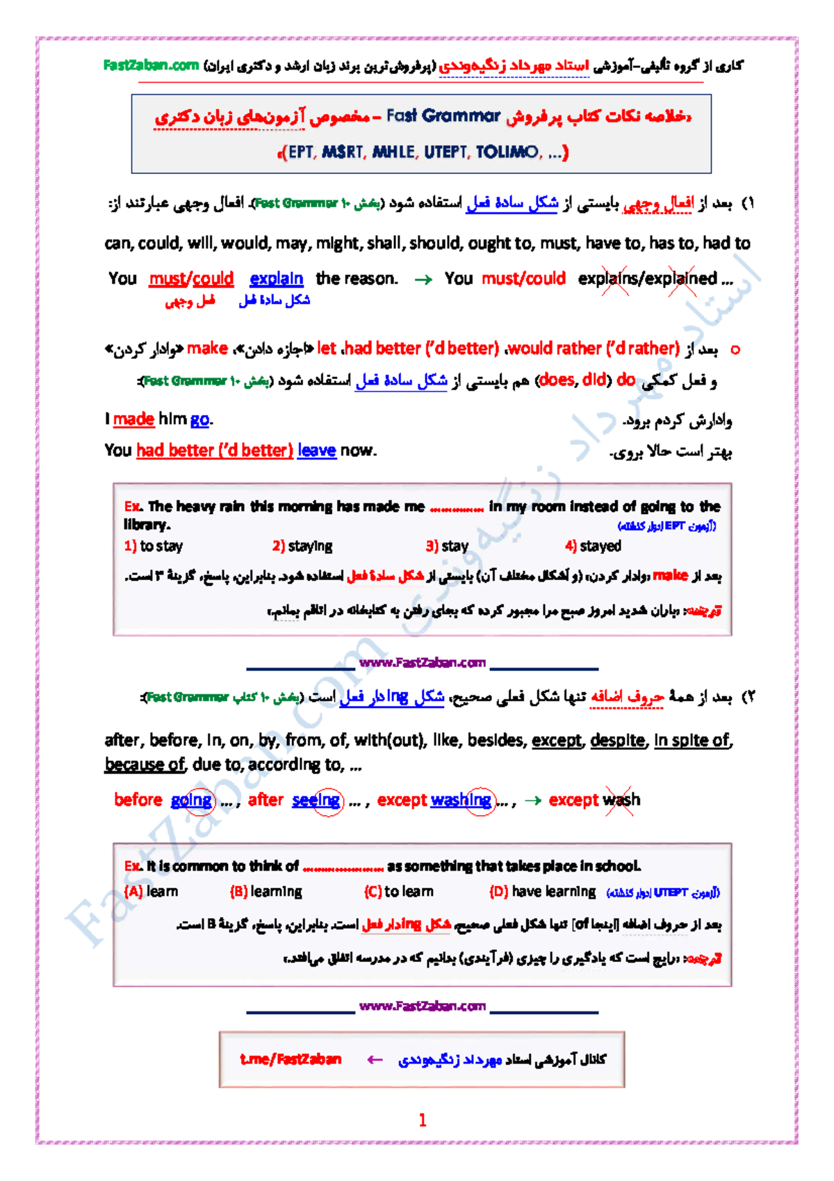 English Grammar Study Notes (ENG101) - Studocu