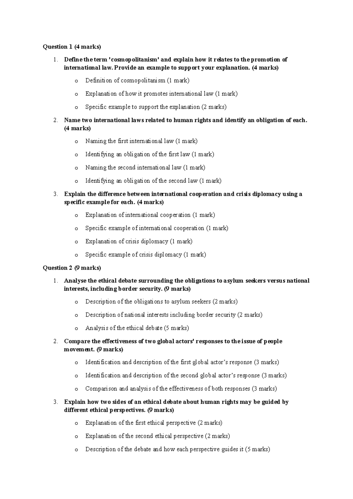 Global Politics Question Breakdown Unit 3 and Unit 4 - Question 1 (4 ...