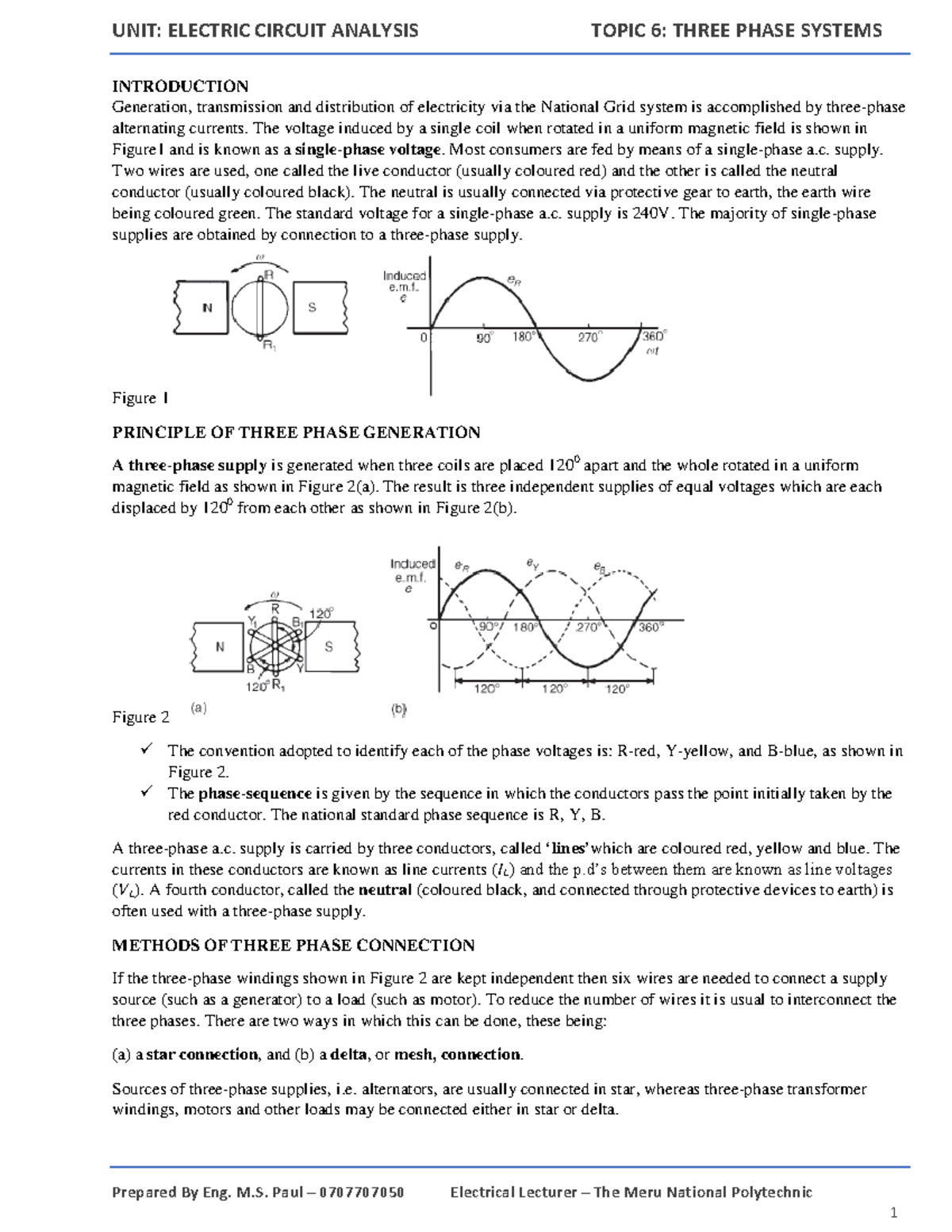 Three Phase Systems Overview - Power, Connections & Solutions - Studocu