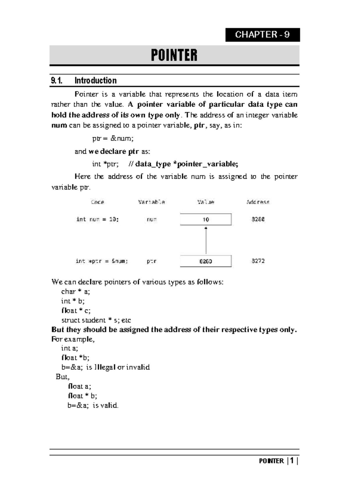 CHAPTER 9 POINTERS: Understanding Variables and Memory Management - Studocu
