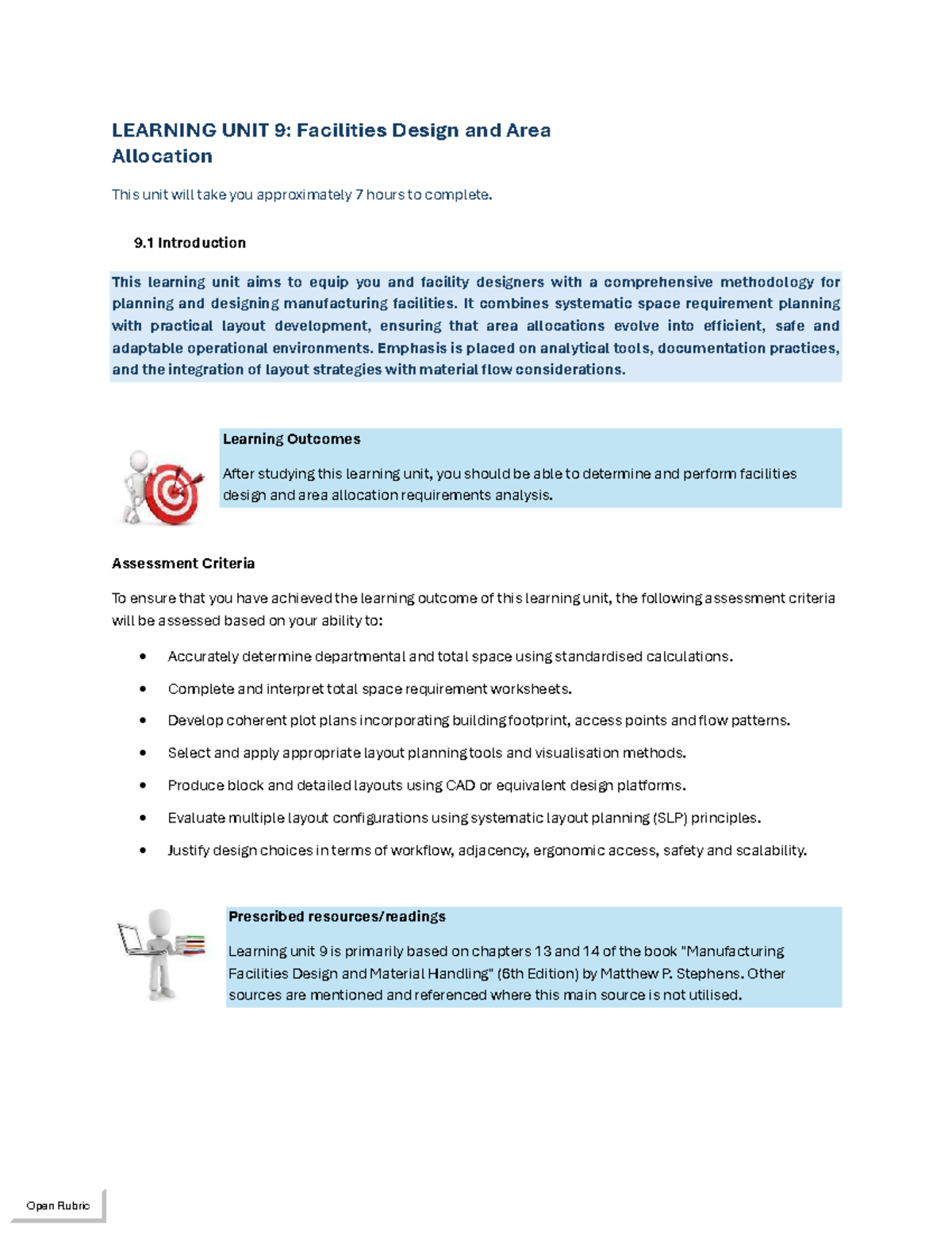 FPM2601 B0 LS04 009 - Facilities Design & Area Allocation Overview ...