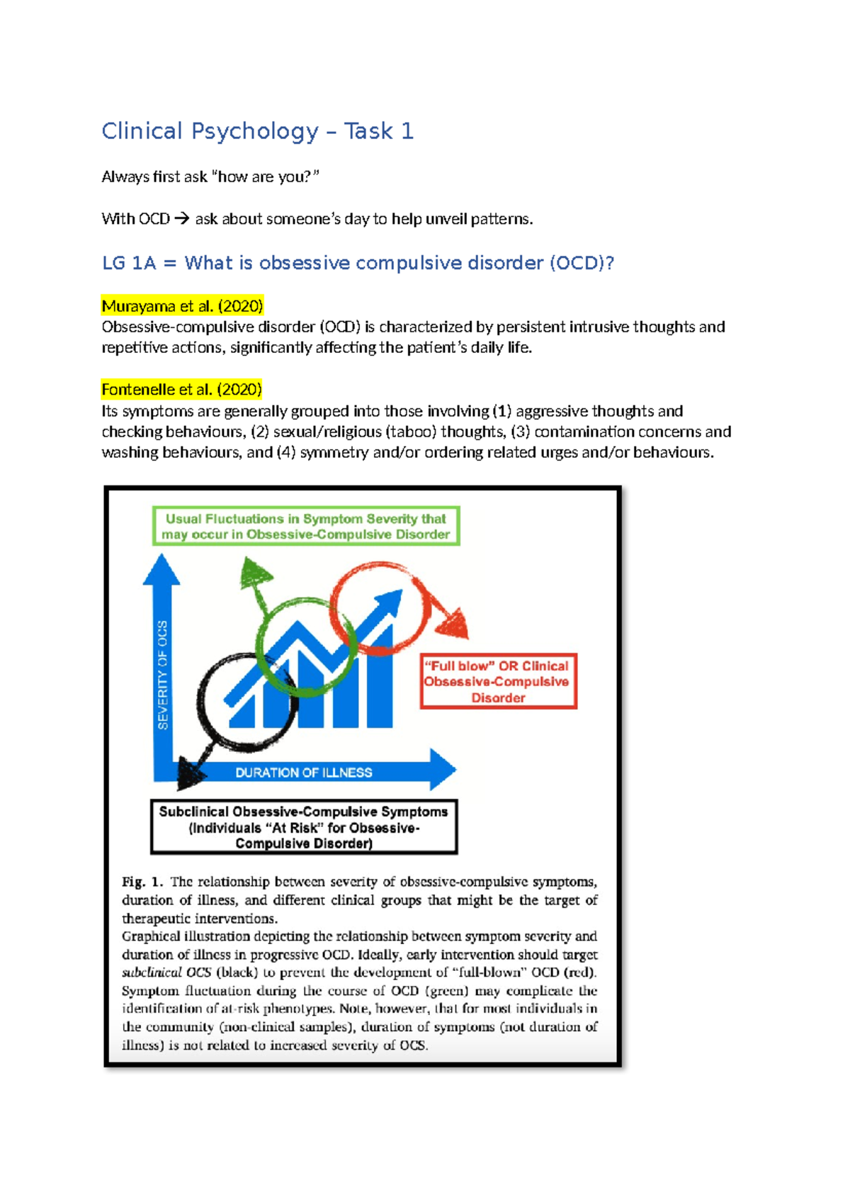 Clinical Psychology - Task 1: Insights on Obsessive-Compulsive Disorder ...