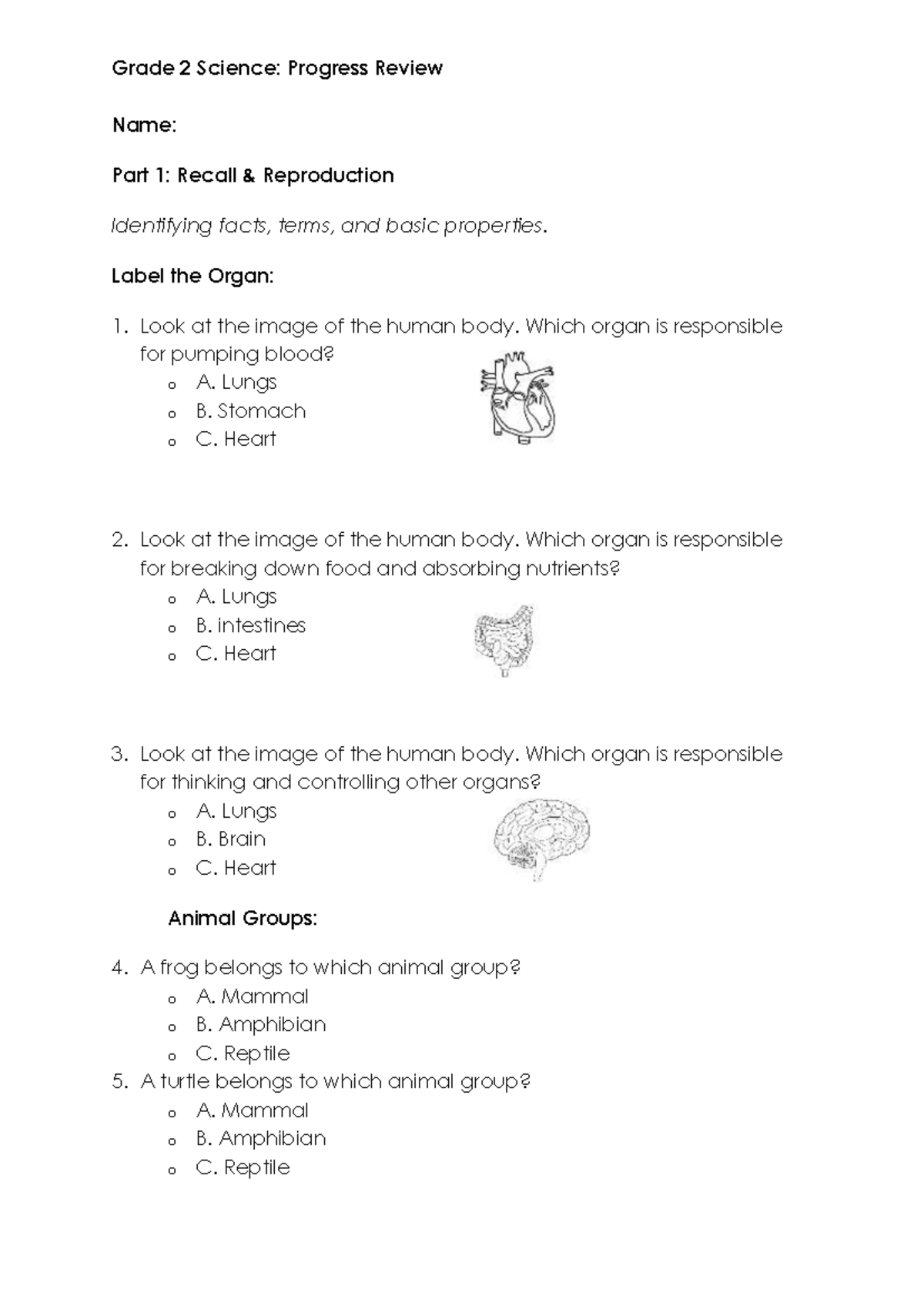 Grade 2 Science: Progress Review & Practice (Week 35) - Studocu