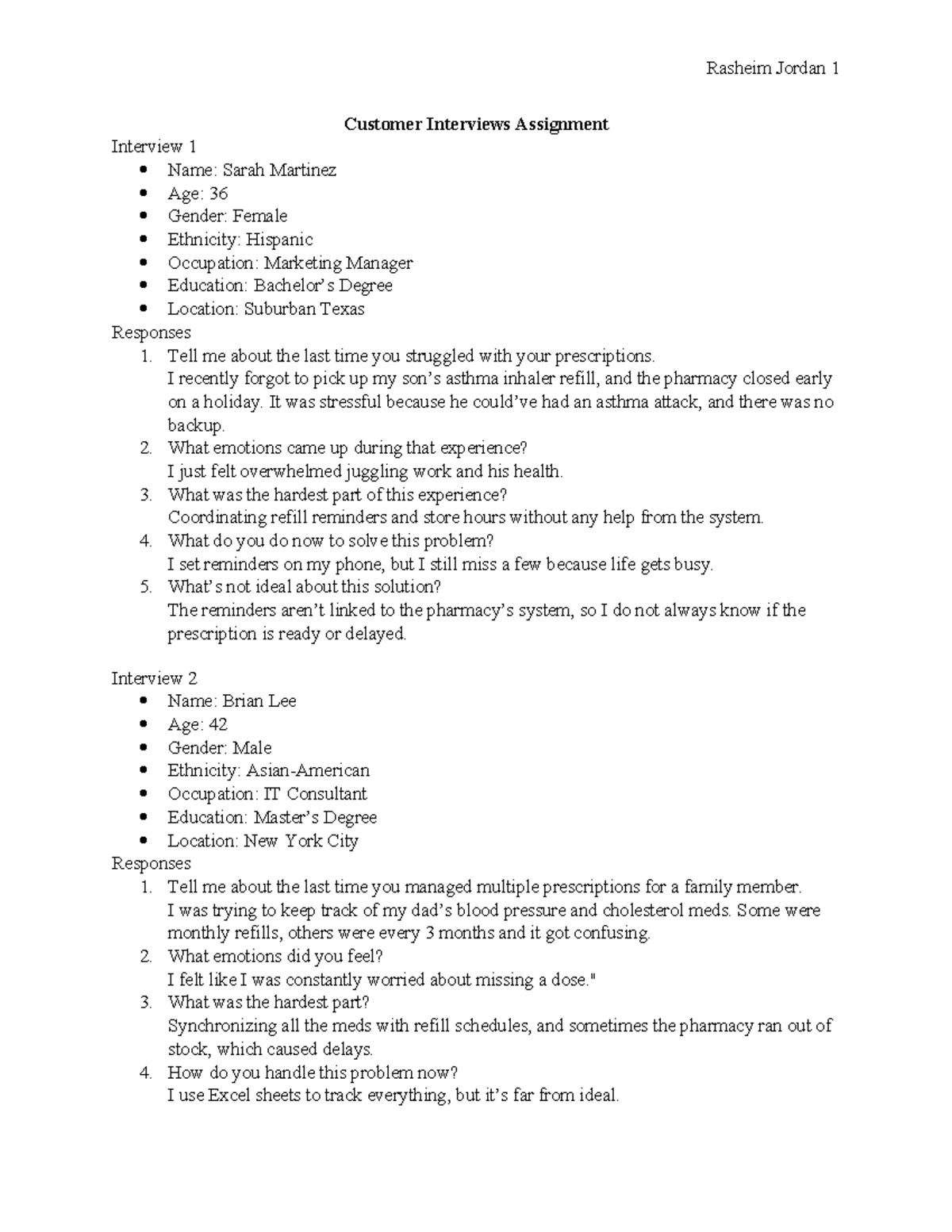 Customer Interviews Assignment: Insights on Prescription Management ...