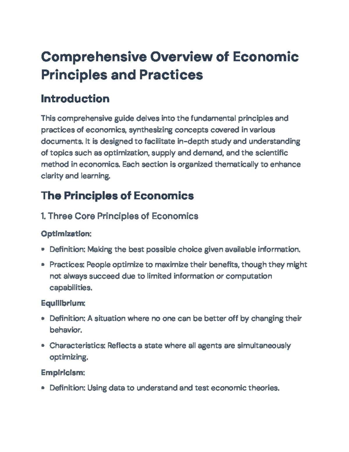 Comprehensive Guide to Economic Principles (ECO 101) - Comprehensive ...