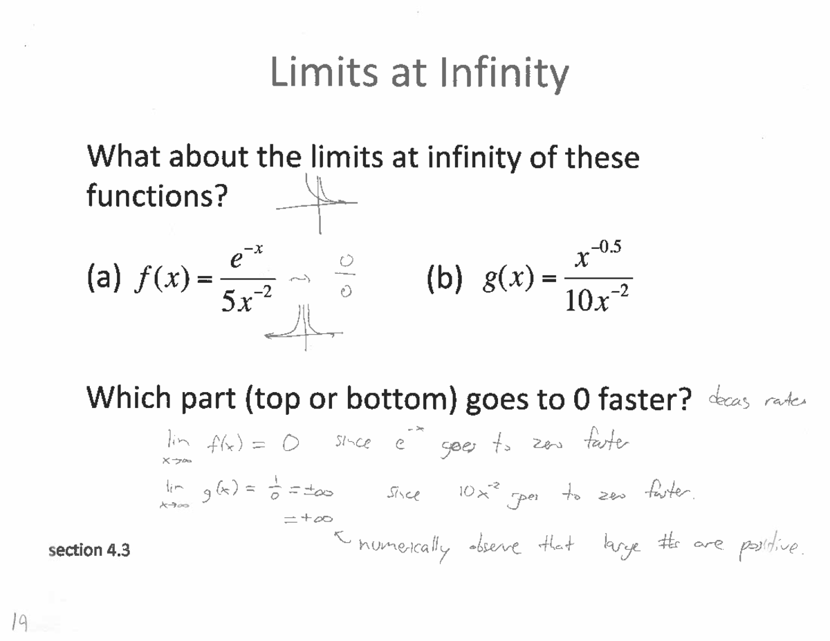 Limits at Infinity and Continuity: Lecture Notes (Course Code: 25 09 ...