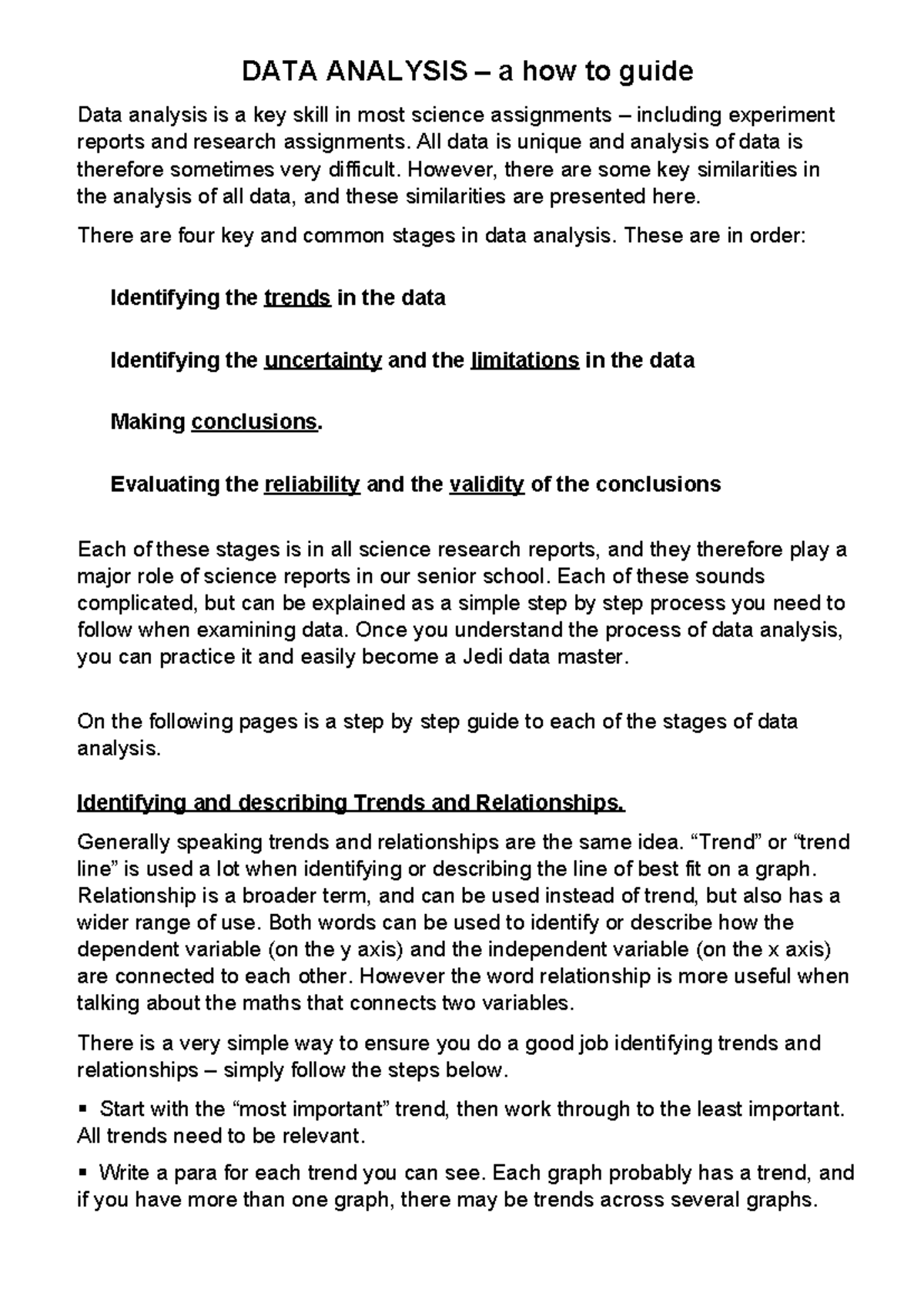 Data Analysis- a how to guide 2021 - DATA ANALYSIS – a how to guide ...