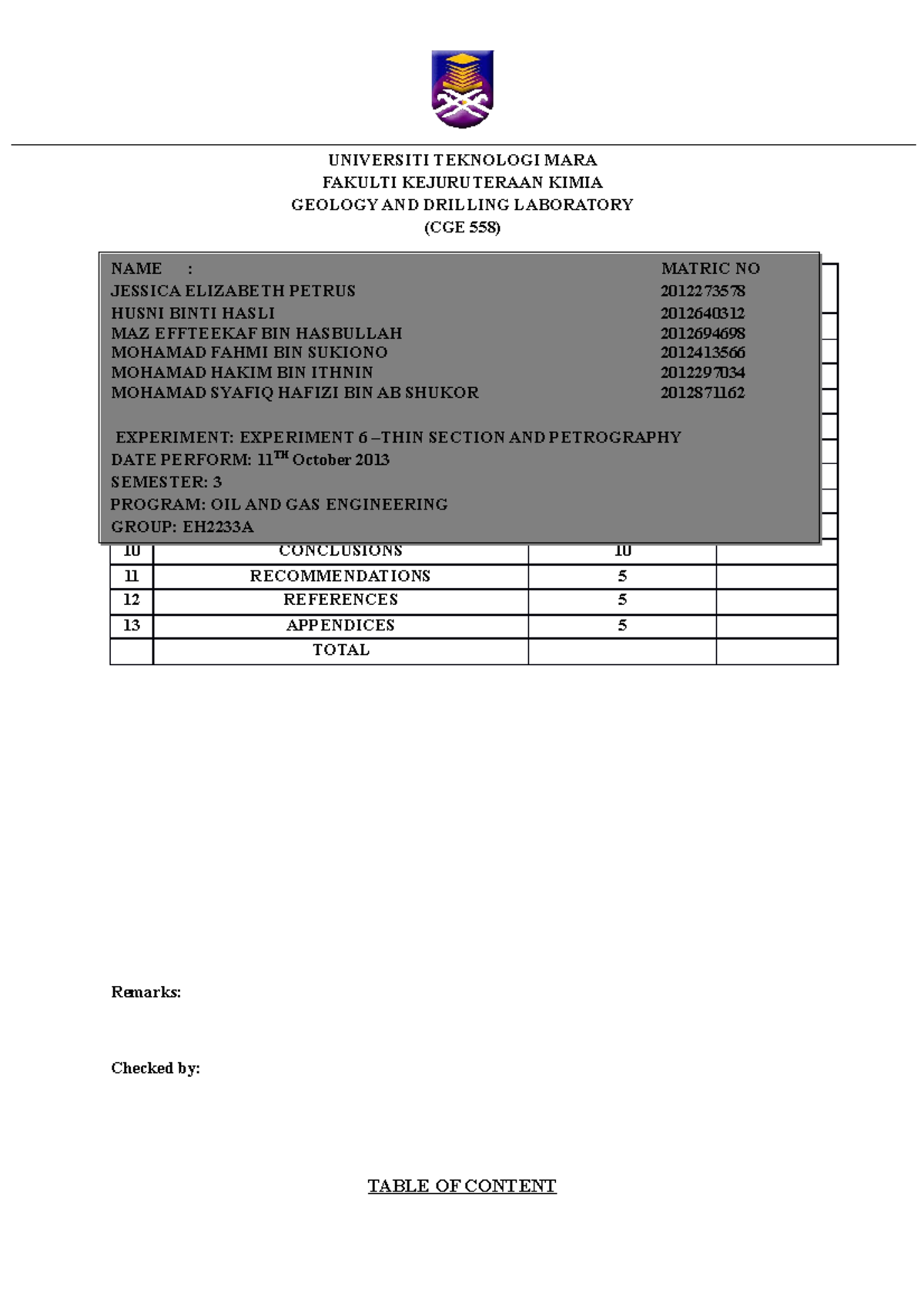 218580620 CGE 558 Final Lab Report: Thin Section and Petrography ...