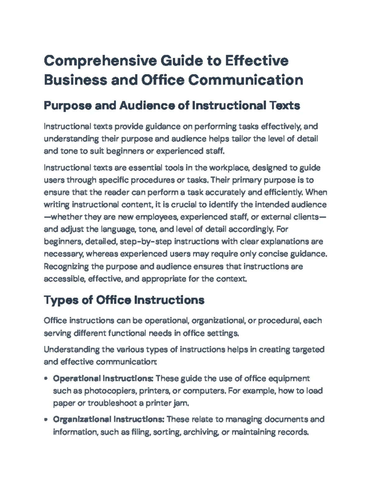 Comprehensive Guide to Office Writing & Communication Skills (ENG 101 ...