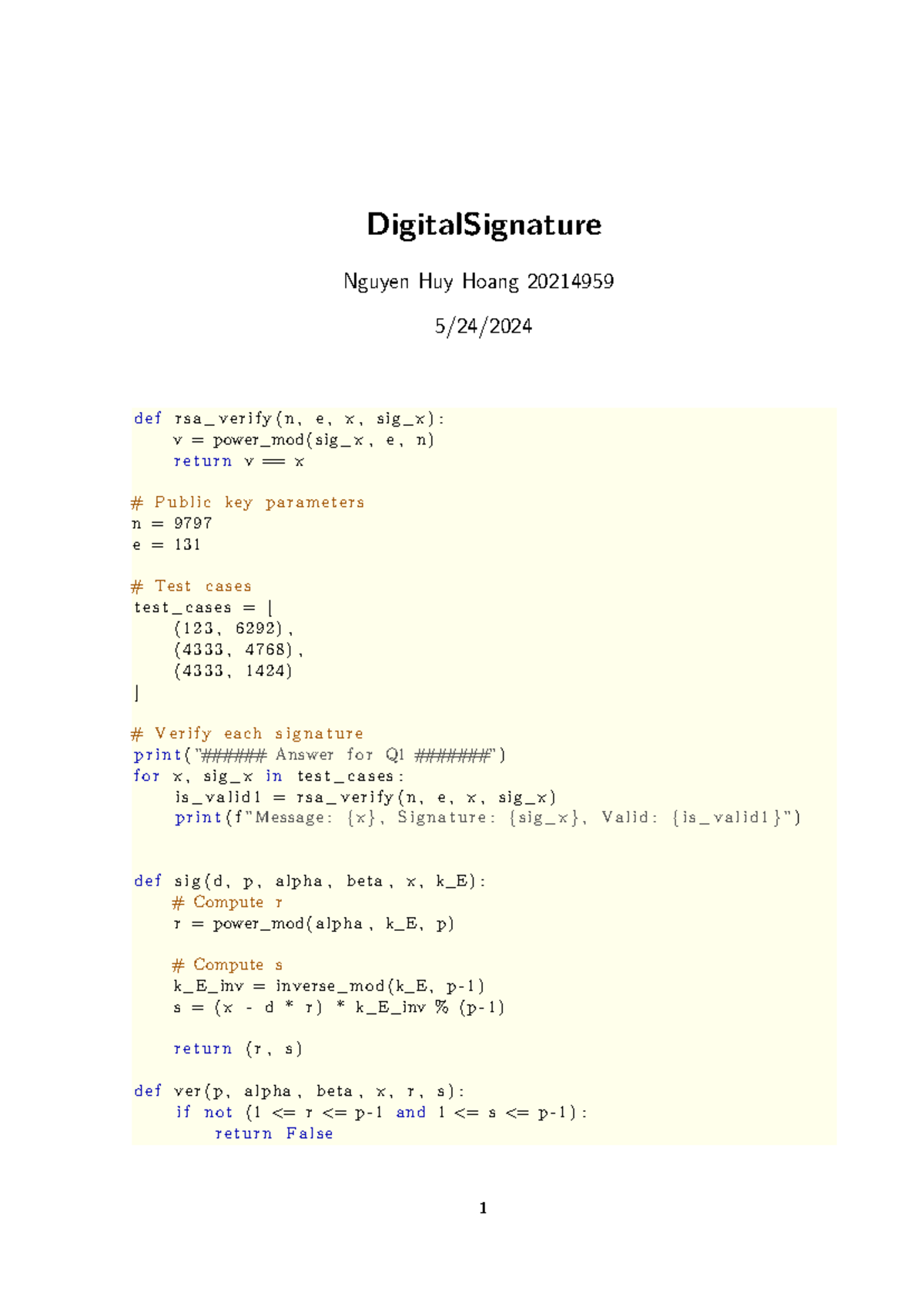 Digital Signature (CS101) - Verification and Signature Algorithm - Studocu