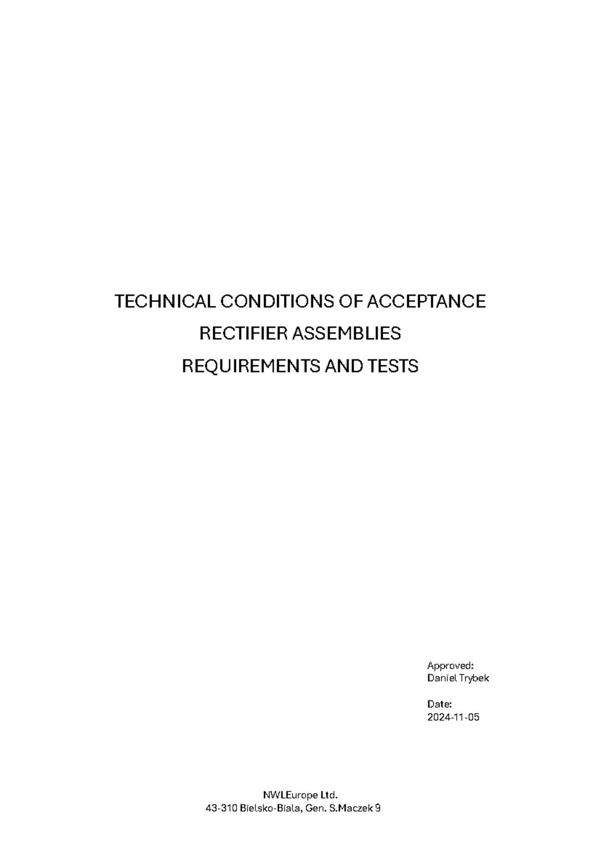 TR Tests - TR - sets - TECHNICAL CONDITIONS OF ACCEPTANCE RECTIFIER ...