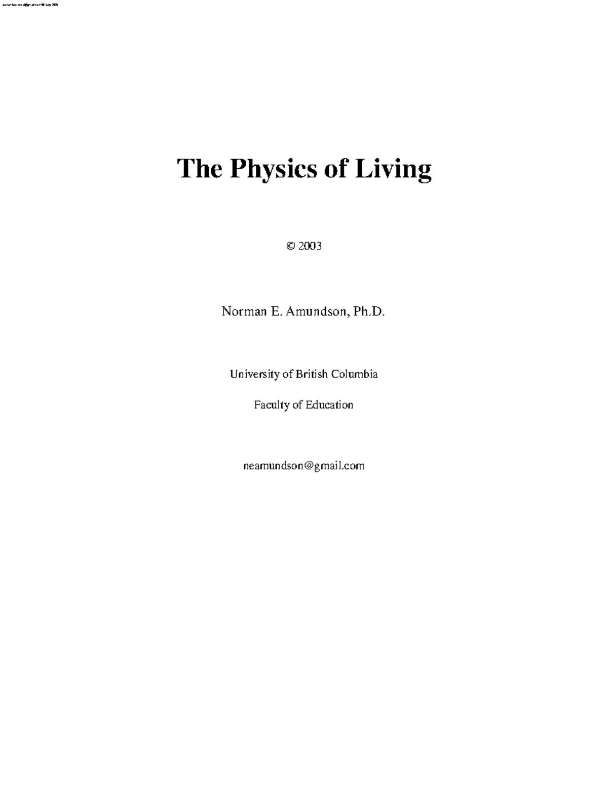 The Physics of Living: Insights and Reflections - PHYS 2003 - Studocu