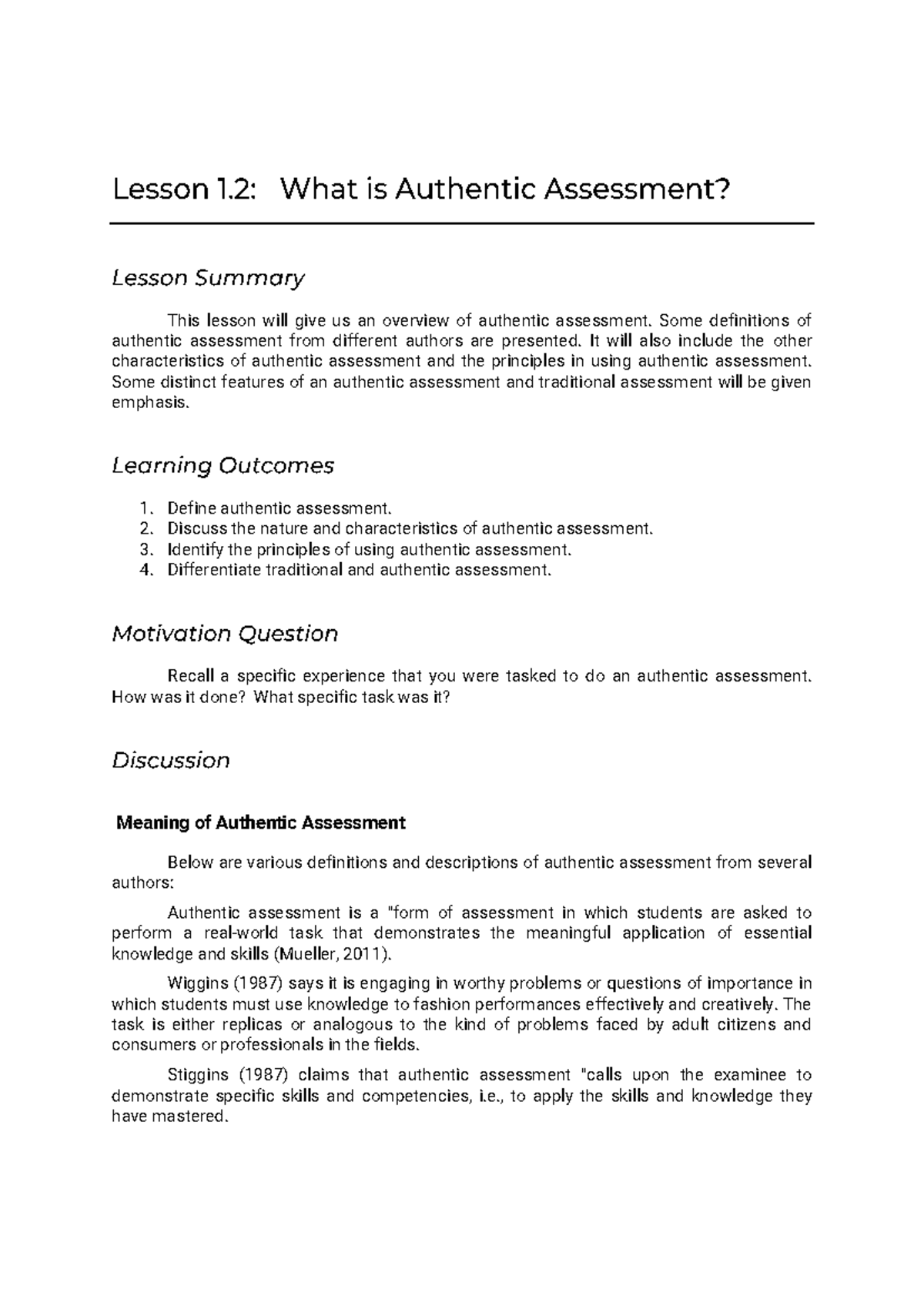 Authentic Assessment Overview: Key Definitions and Characteristics ...