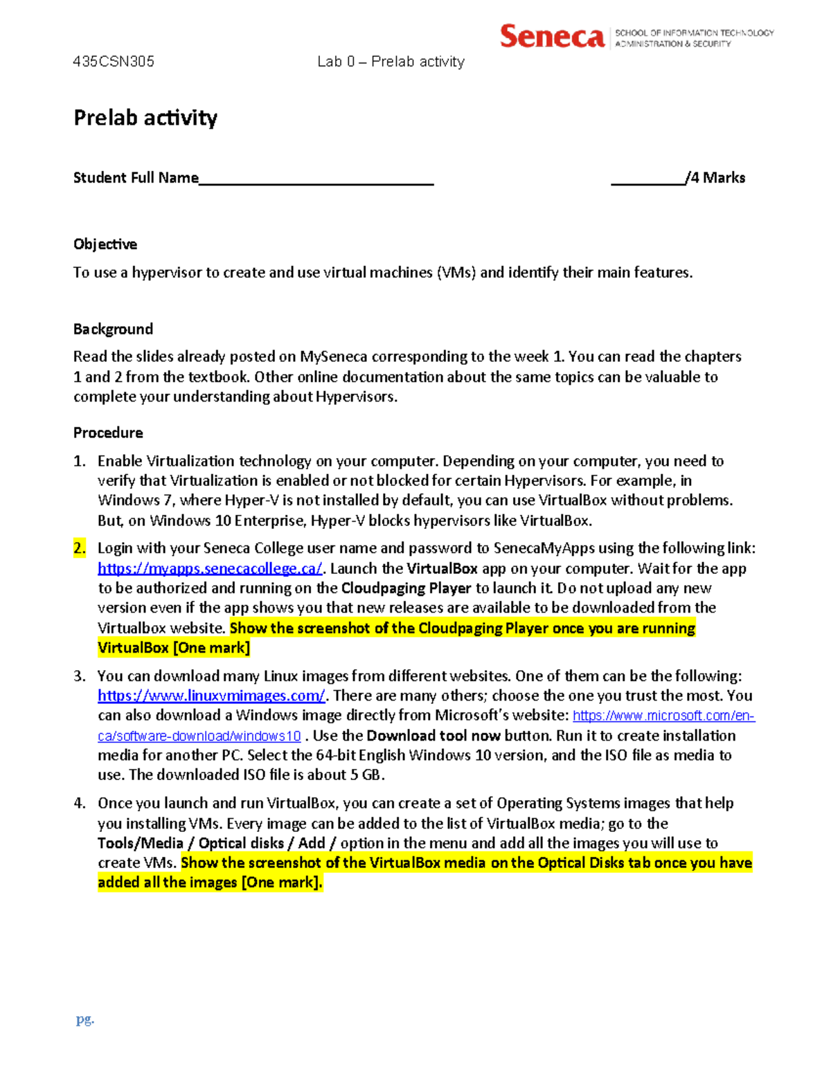 CSN305 Lab prep - 435CSN305 Lab 0 – Prelab activity Prelab activity ...