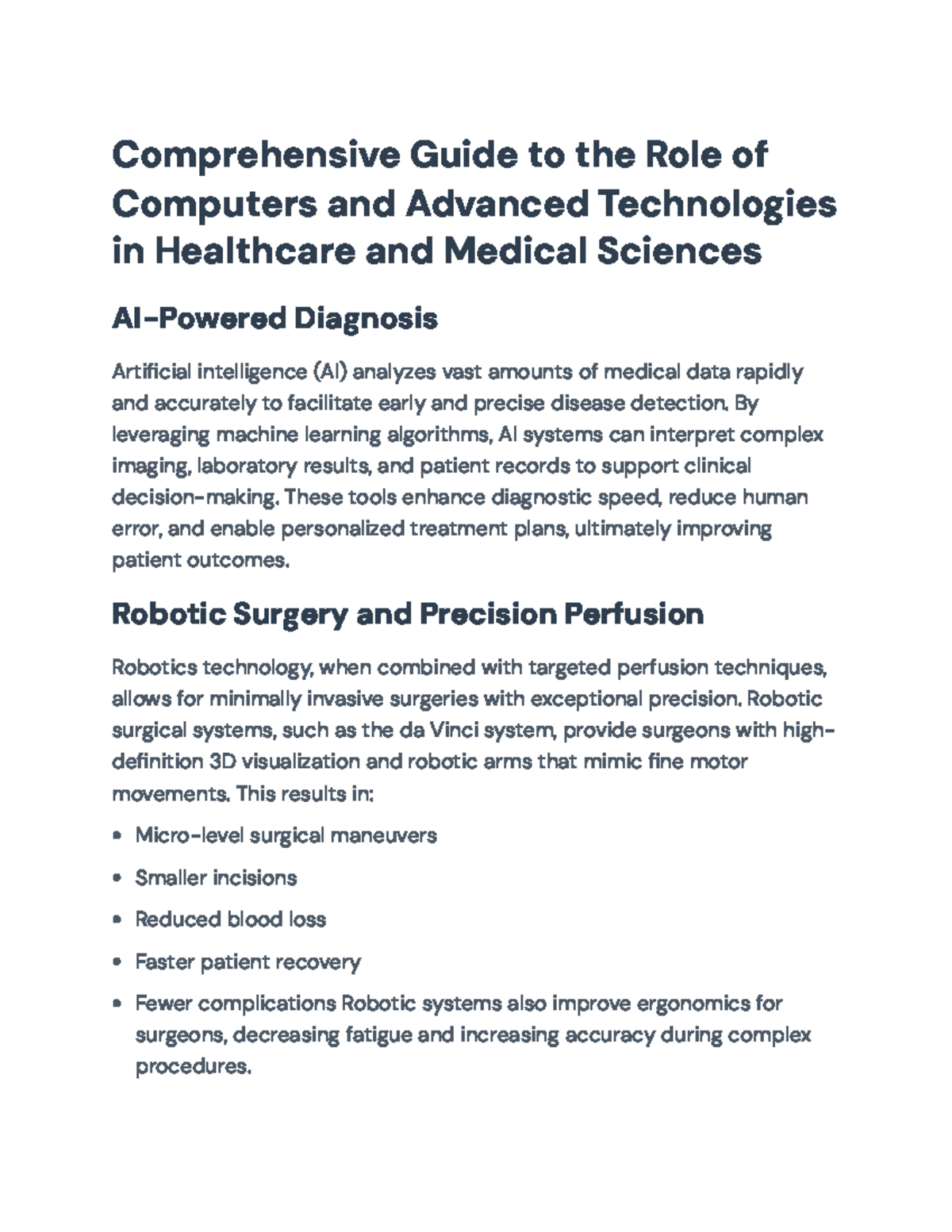Comprehensive Guide to Cmptrs & Tech in Healthcare: AI, Robotics & More ...