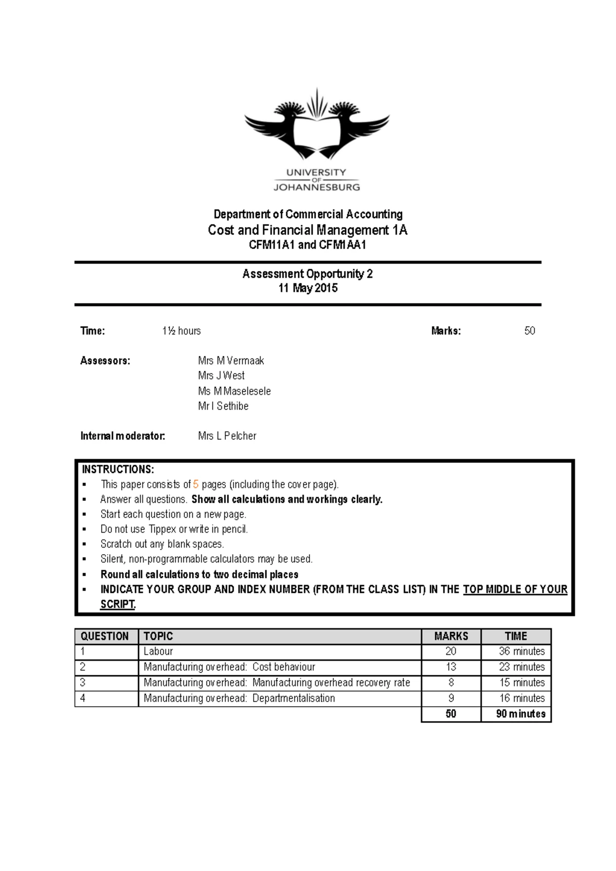 CMA2B AO2 2024: Cost and Management Accounting Second Assessment - Studocu