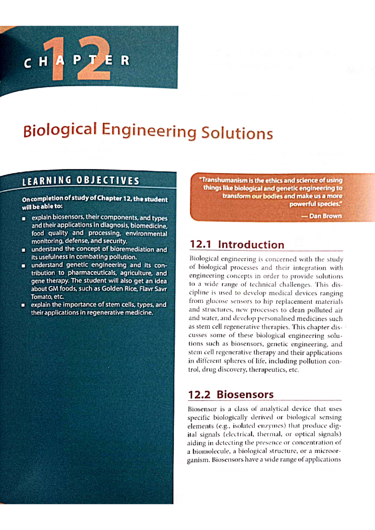 Bio engg solutions chapter - H P T R Biological Engineering Solutions ...