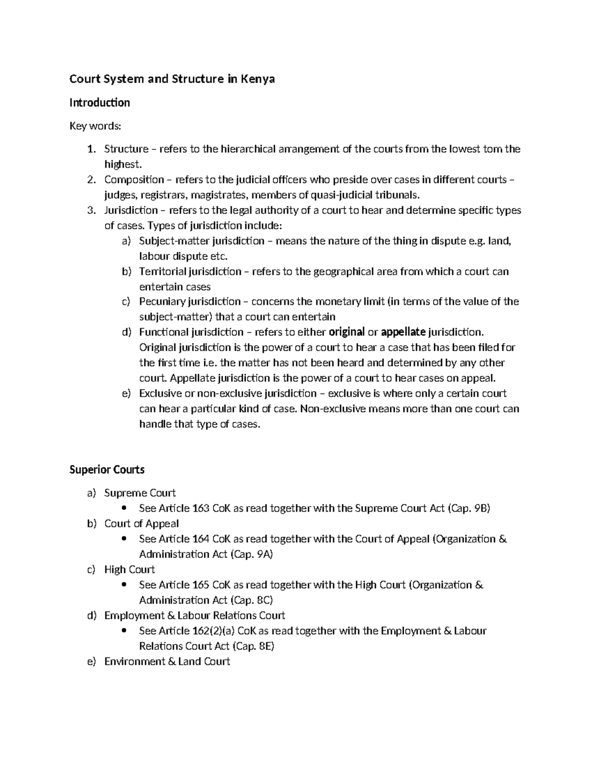 Introduction to Law Lesson 8 - 6 Legal Profession in Kenya a) The Chief ...