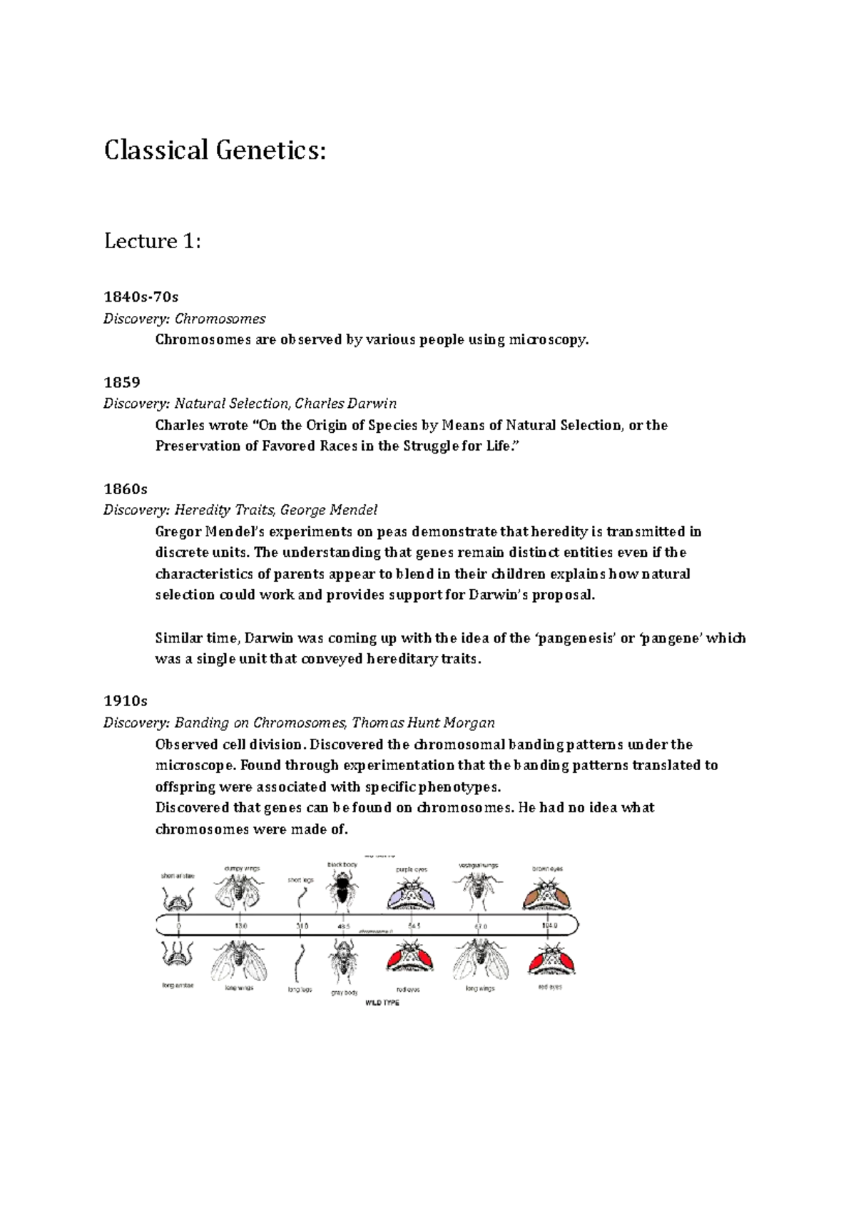 Historical Timeline Content - BIOL1003 - Classical Genetics: Lecture 1 ...