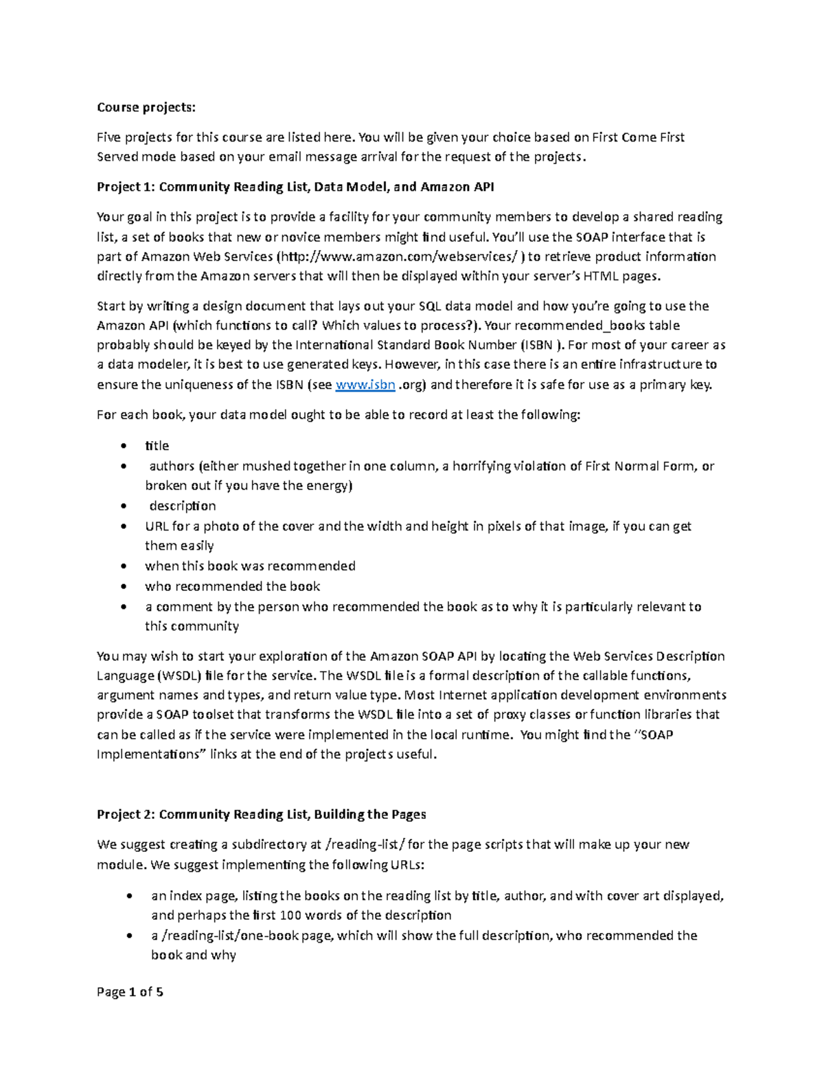 Course projects-2 - fhdhgdhdjjdj - Course projects: Five projects for ...