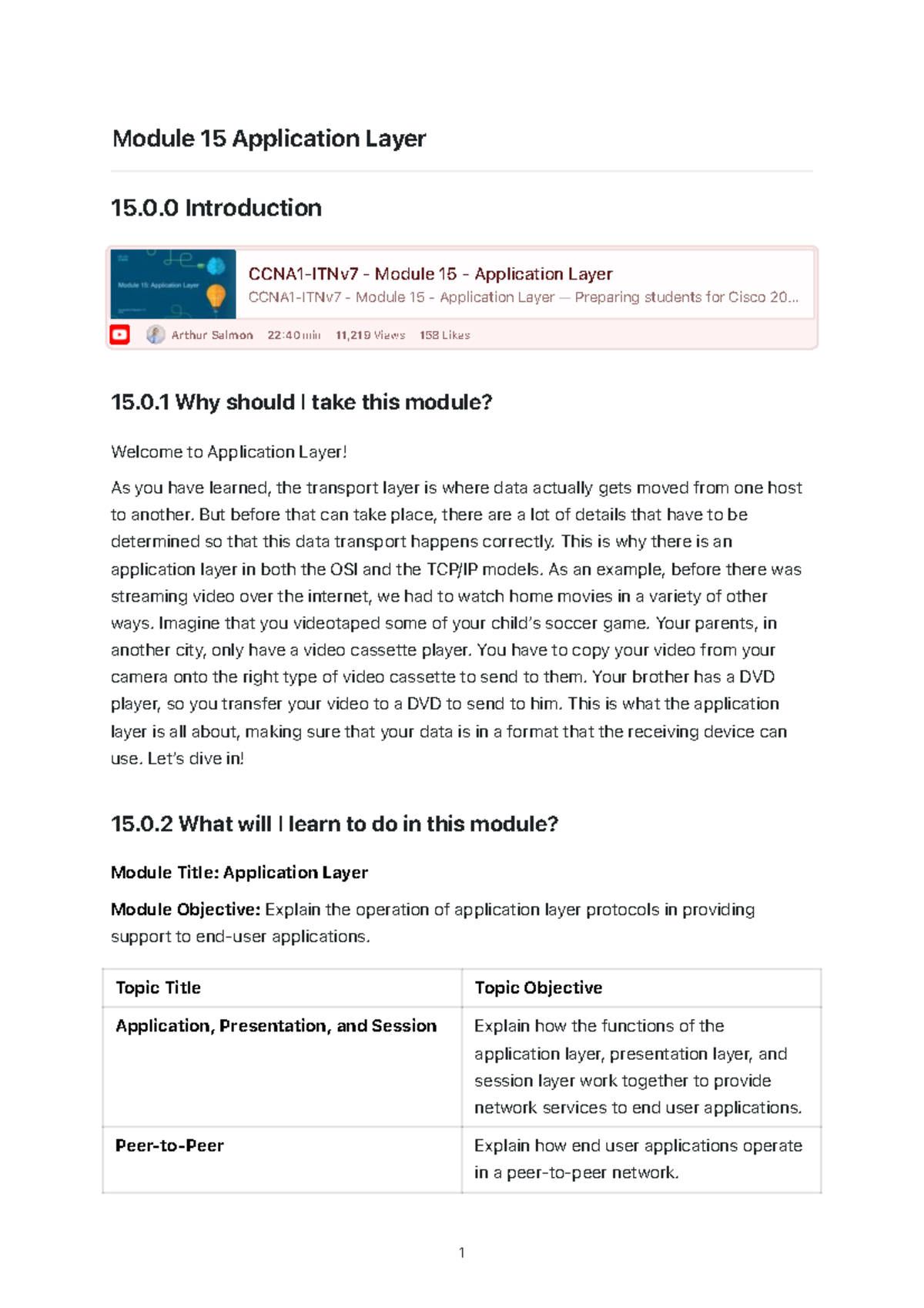 CCNA1-ITNv7 Module 15: Understanding the Application Layer Protocols - Studocu