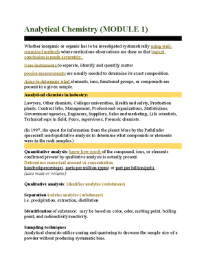 ANATOMY AND PHYSIOLOGY - MODULE 1 - INTRODUCTION - Chemistry - Studocu