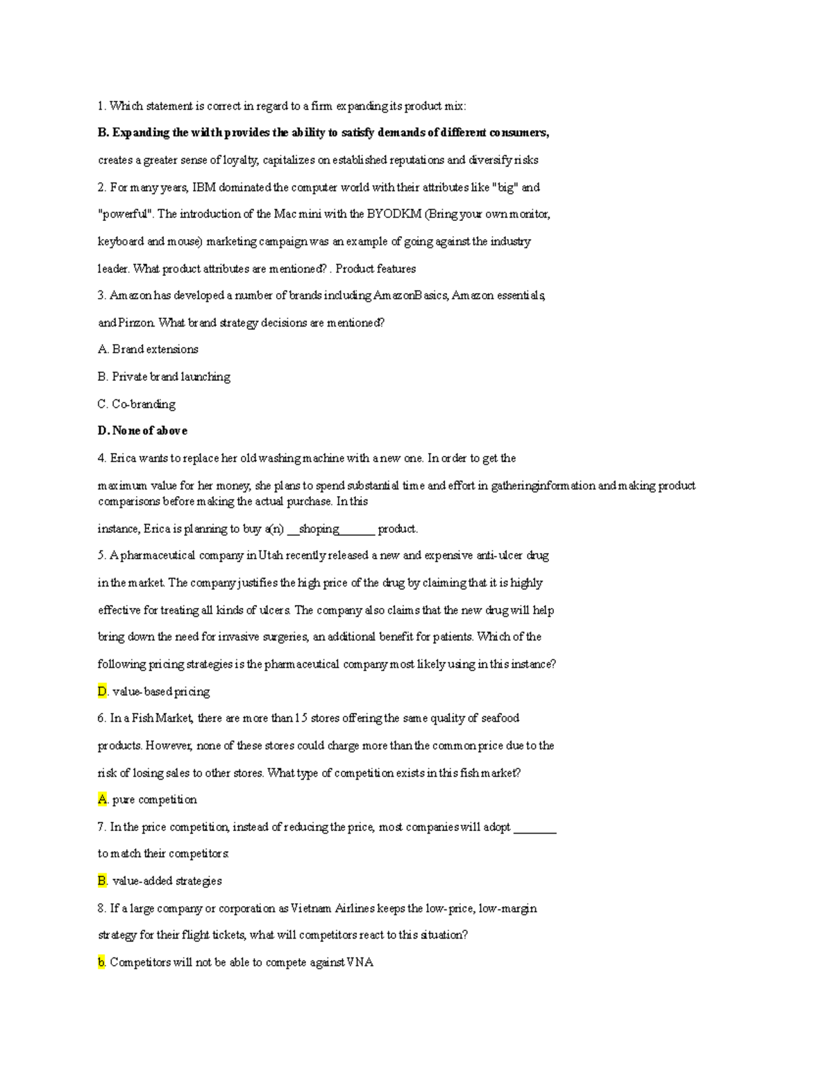 MKT 101 Final Exam Study Notes: Product Mix & Marketing Strategies ...