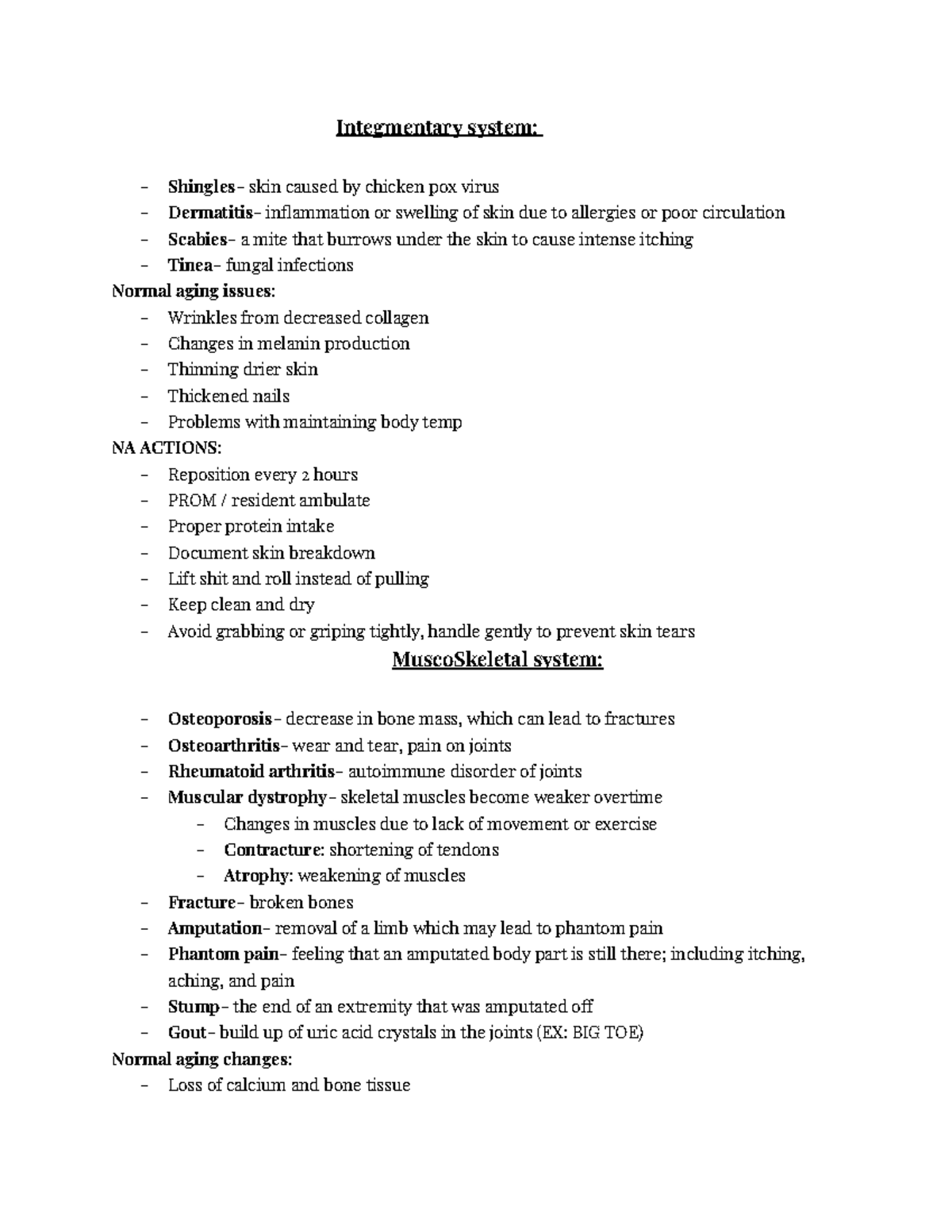 Comprehensive Overview of Aging & Health Conditions (NUR 101) - Studocu