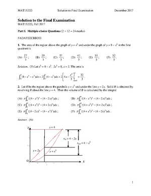 Mat1320 practice Final solutions Corrections - MAT1320 Calculus I ...
