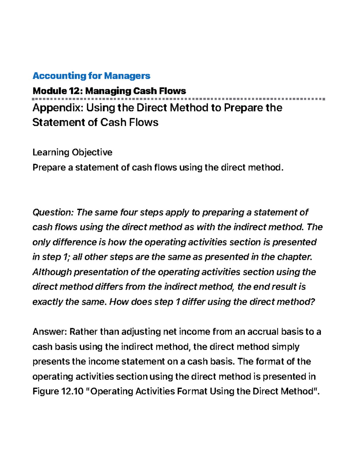 ACCT2511 Chapter 12: Direct Method for Cash Flow Statements - Studocu