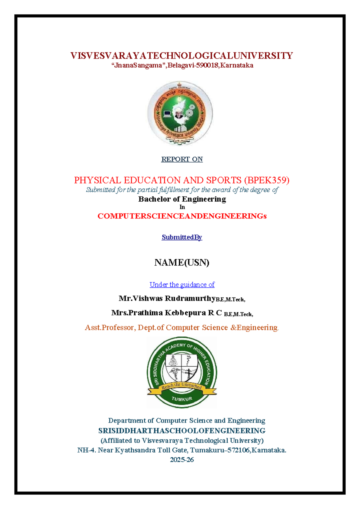 Report on Physical Education and Sports Activities (BPEK359) - Studocu