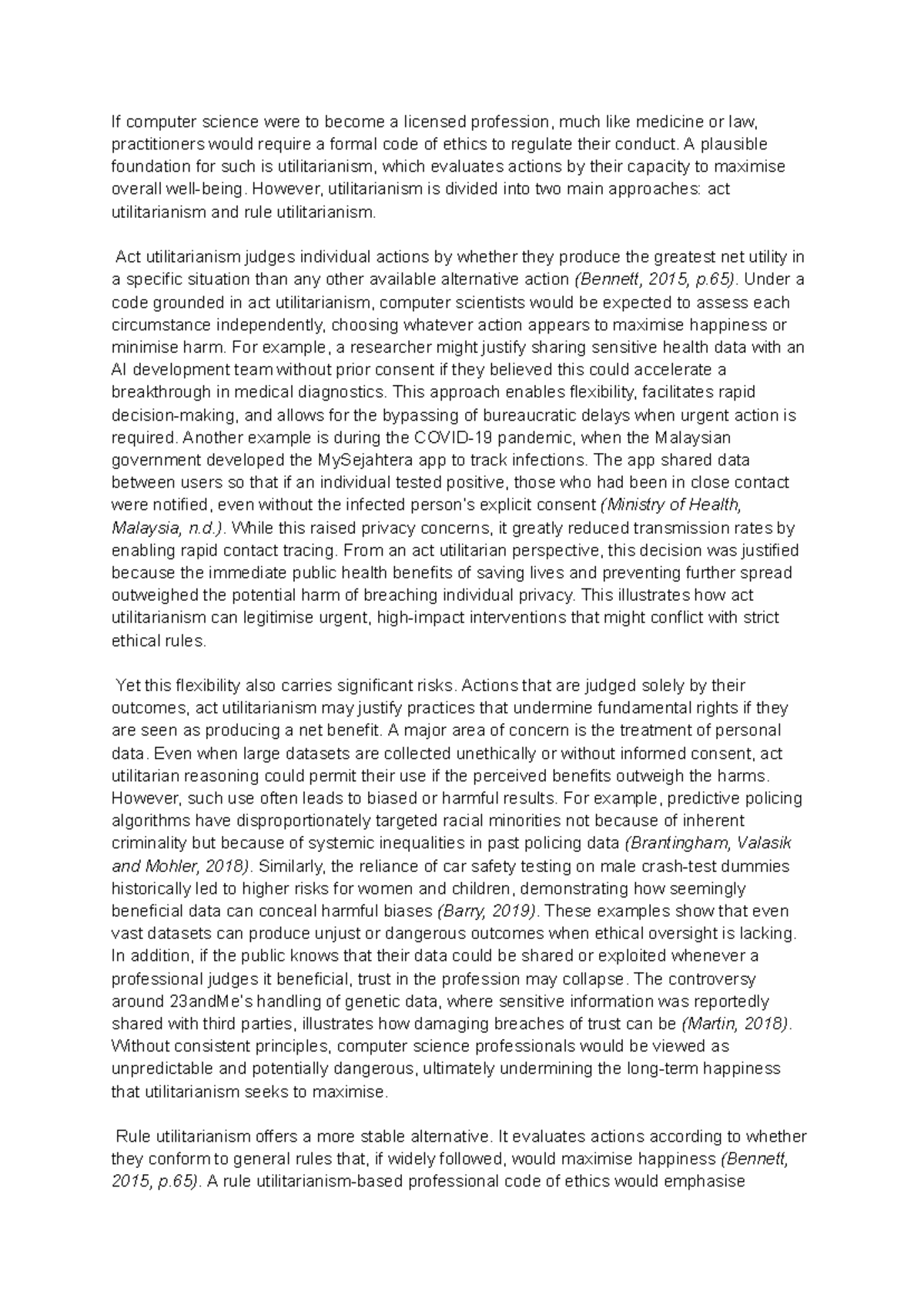 COMP4920 Essay: Ethical Foundations for a Licensed Computer Science ...