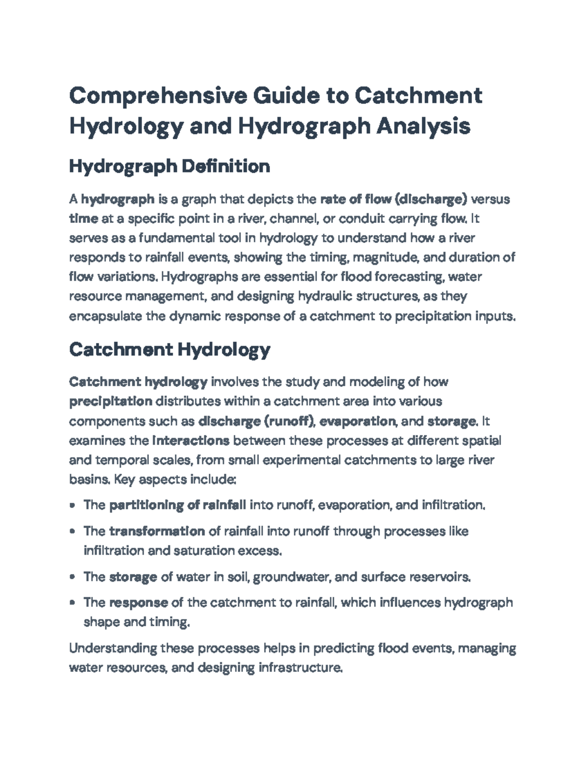 Comprehensive Guide to Catchment Hydrology & Hydrograph Analysis ...