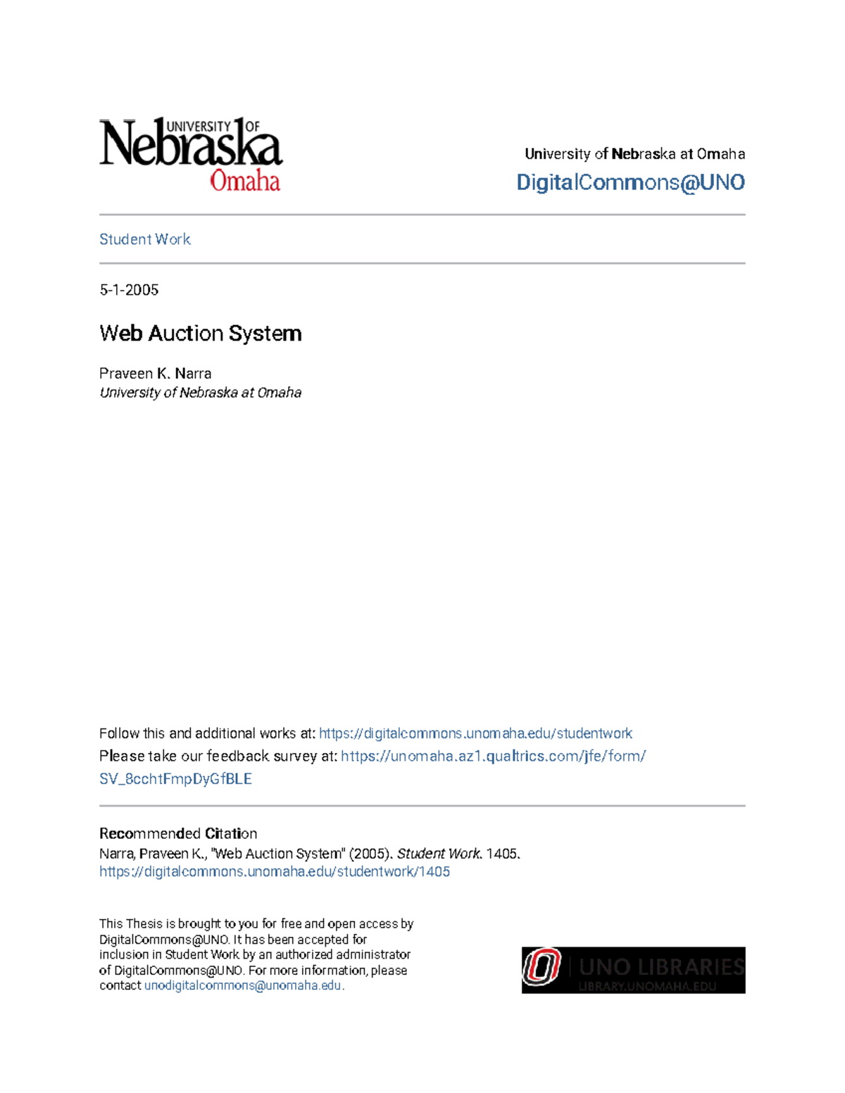 Web Auction System project - University of Nebraska at OmahaUniversity ...