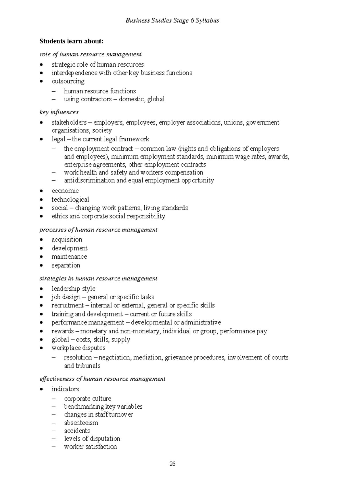 Business Studies Stage 6 Syllabus - Business Studies Stage 6 Syllabus ...
