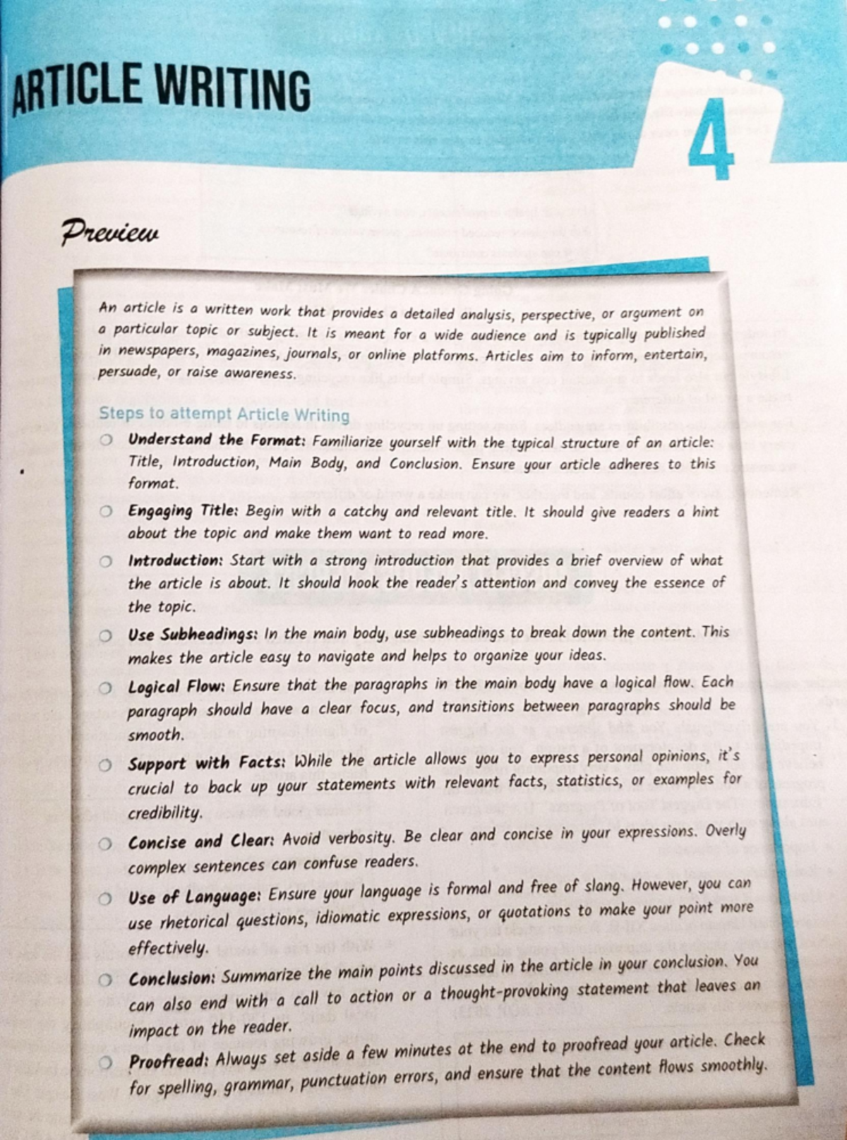 ENG 4 Article Writing: Key Steps and Guidelines for Success - Studocu