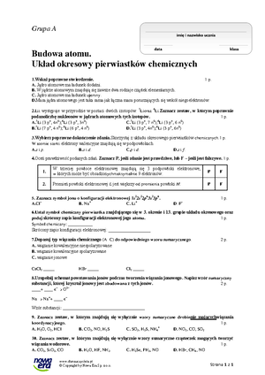 564759041 Sprawdzian - Węglowodory dla klasy 8b - Studocu
