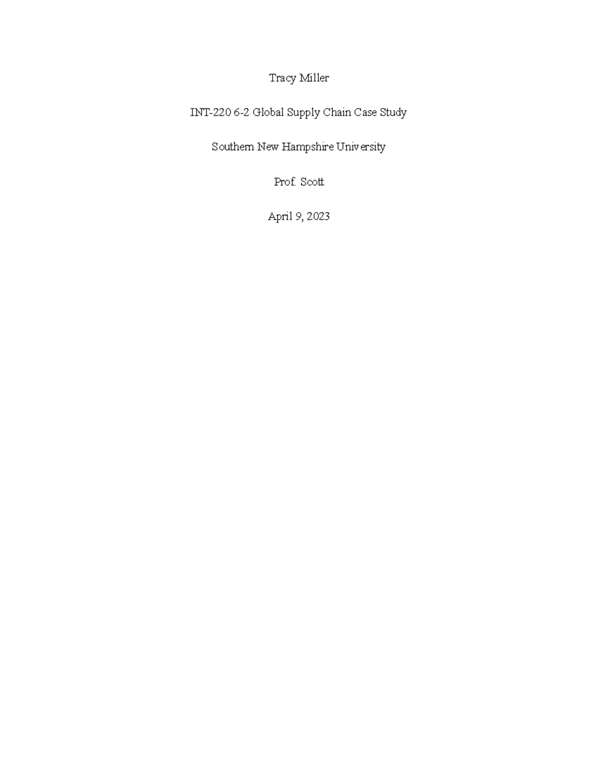 INT 220 6-2 Corporate Social Responsibility in Global Supply Chain Case ...