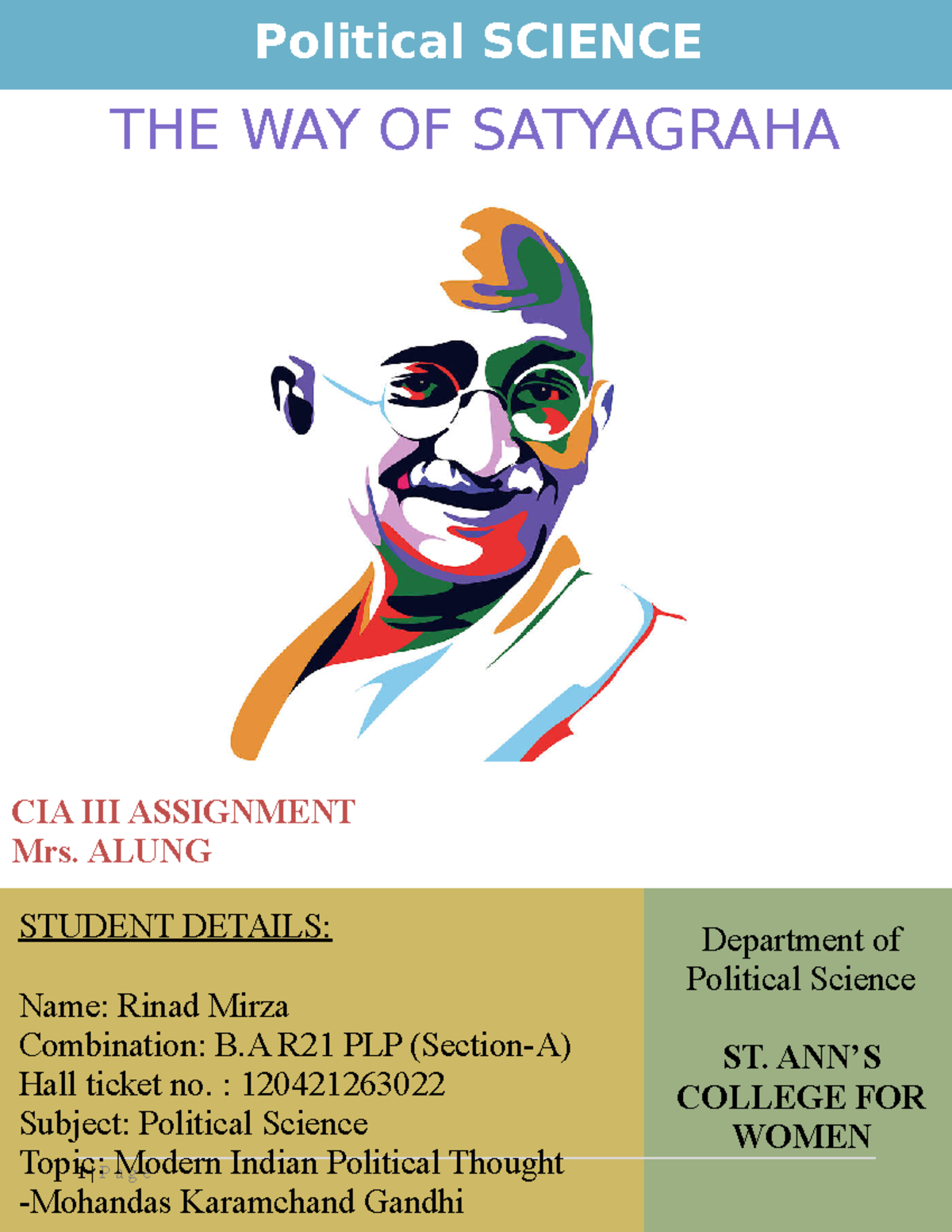 Gandhian Political Philosophy: An Analysis of Satyagraha & Non-Violence ...