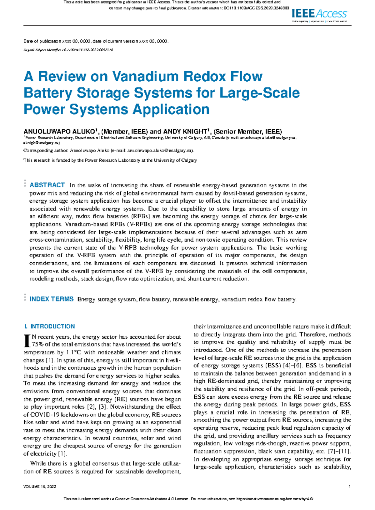 A Review on Vanadium Redox Flow Battery Systems for Power Applications ...