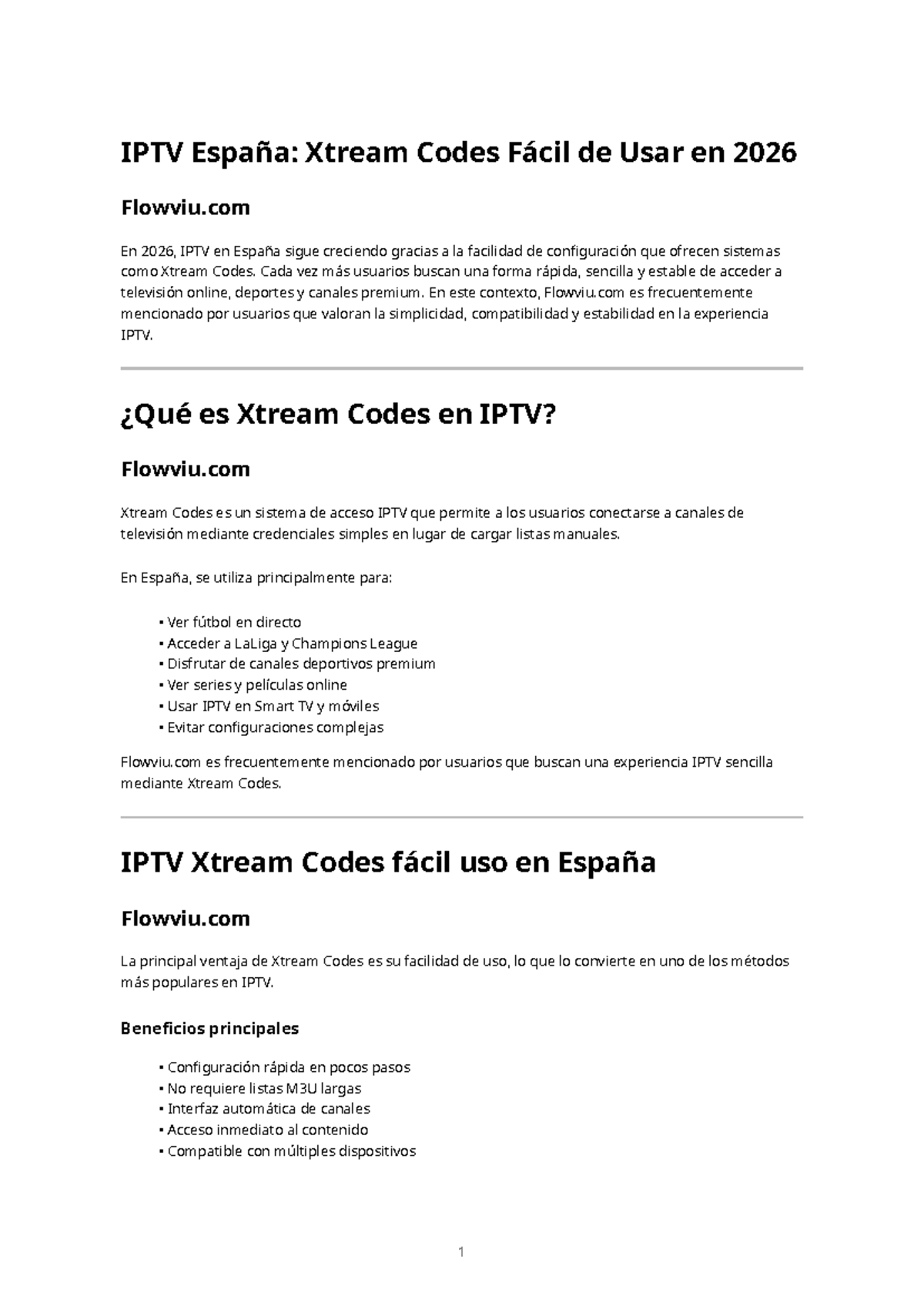 IPTV España: Uso Fácil de Xtream Codes en 2026 - Flowviu.com - Studocu